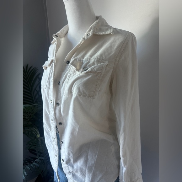 Banana Republic Women’s Country Cream White Button-Up Collared Blouse XSP - Picture 5 of 9